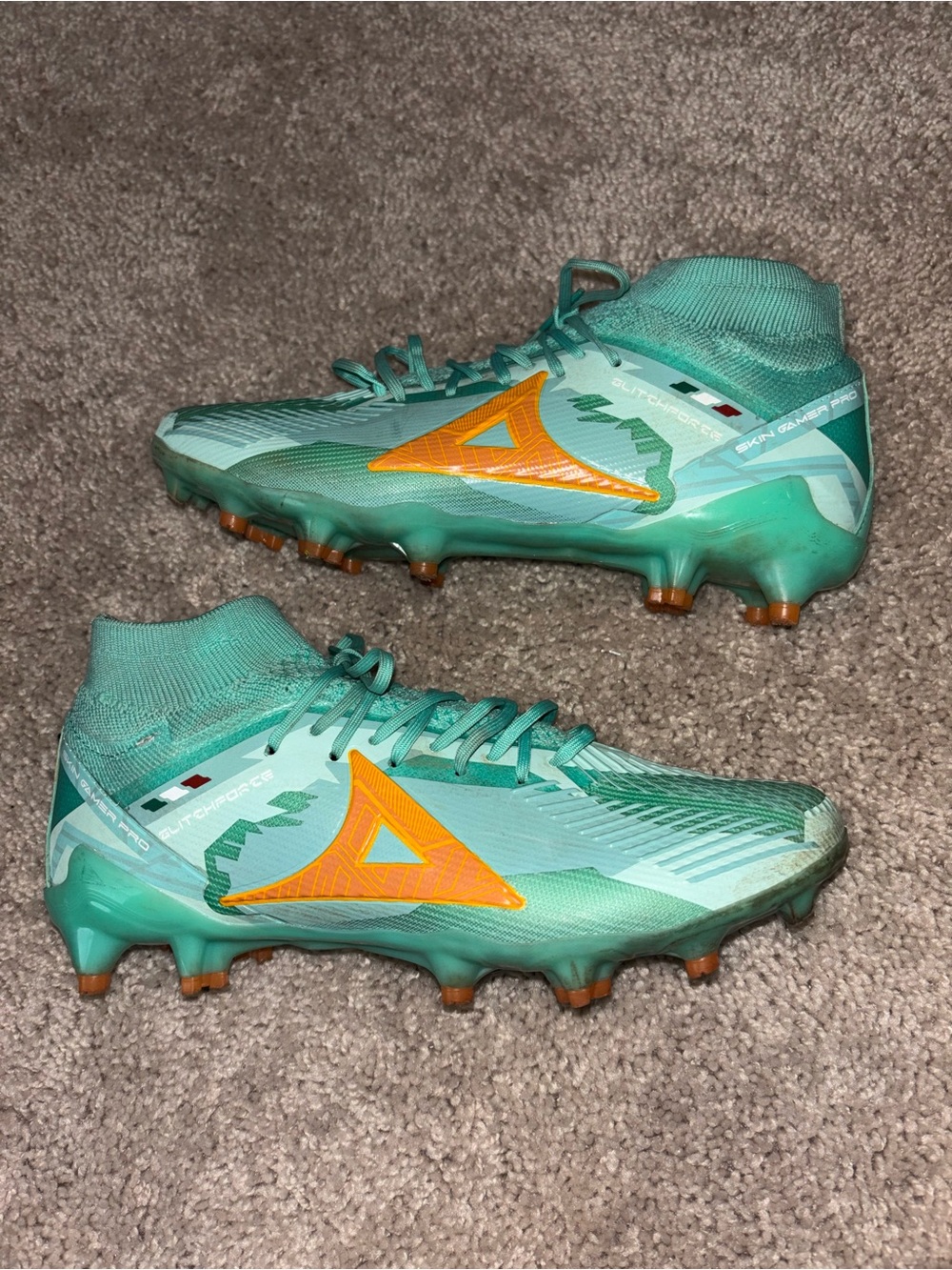 Pirma Skin Gamer Glitchforce Pro High Top Soccer Cleats Mint Aqua Men's 7